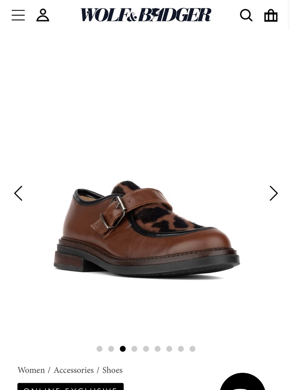 Embassy London Strapp Brown Leather Monk Strap Loafer with Leopard Accent